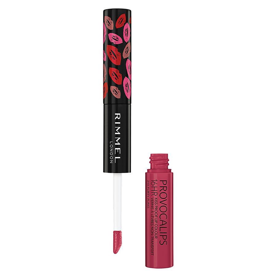 slide 1 of 1, COTY RIMMEL LONDON Rimmel London Provocalips 16hr Kiss-Proof Lip Color - Two-Step Liquid Lipstick to Lock in Color and Shine - 210 Flirty Fling, .14 fl.oz., 0.14 fl oz