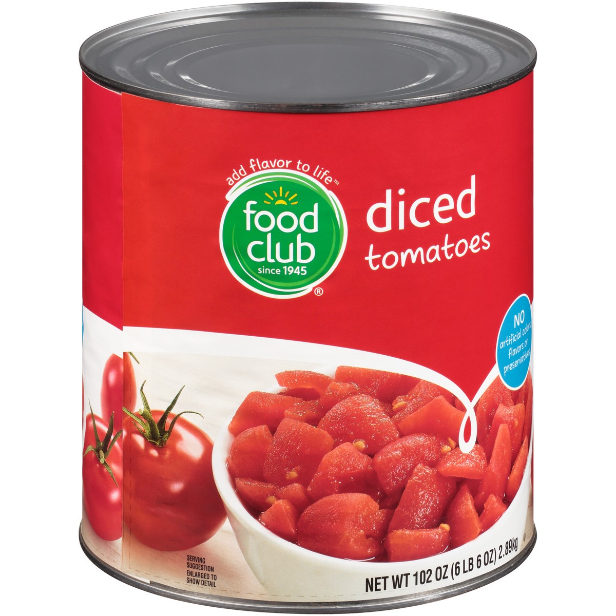 slide 2 of 10, Food Club Diced Tomatoes, 102 oz