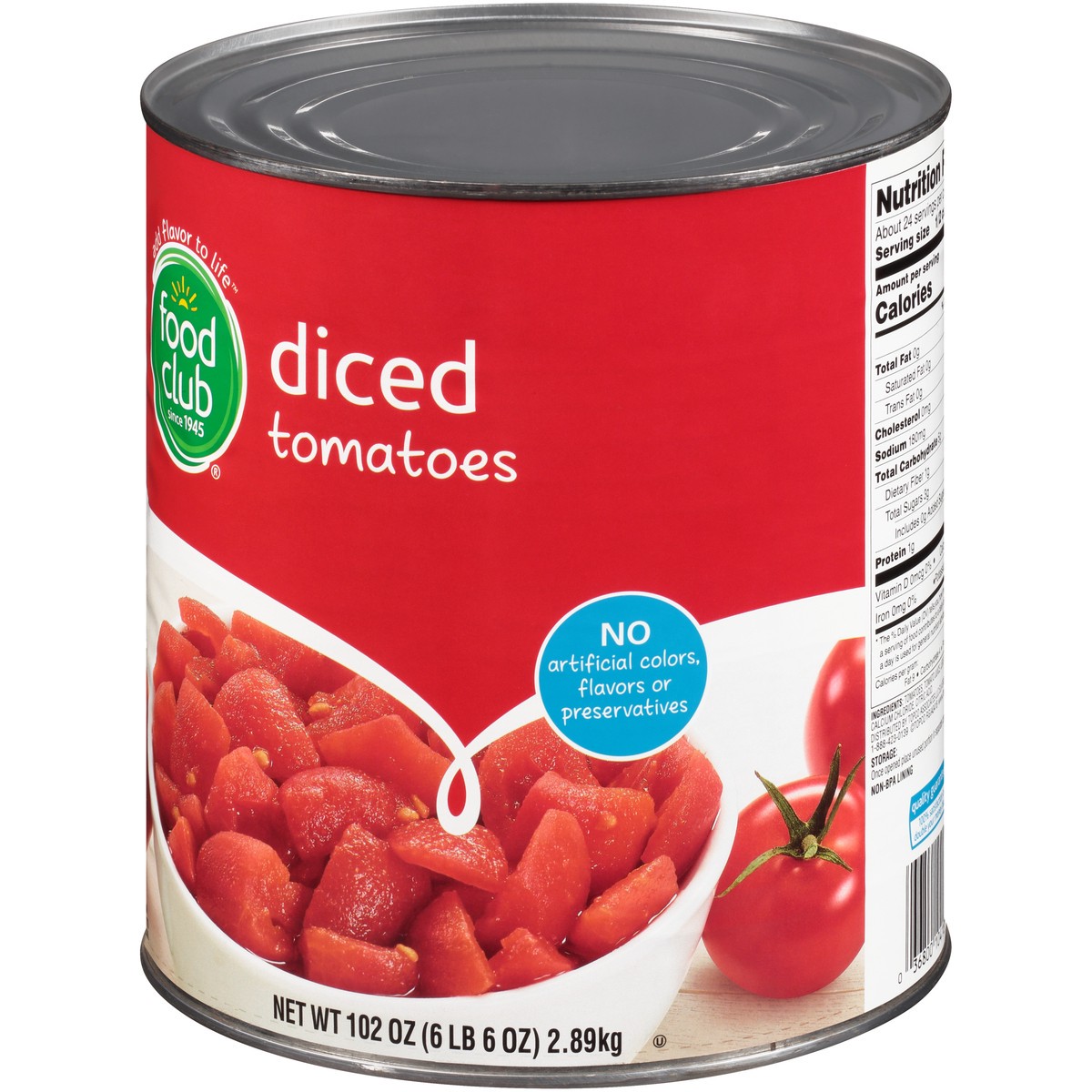 slide 3 of 10, Food Club Diced Tomatoes, 102 oz