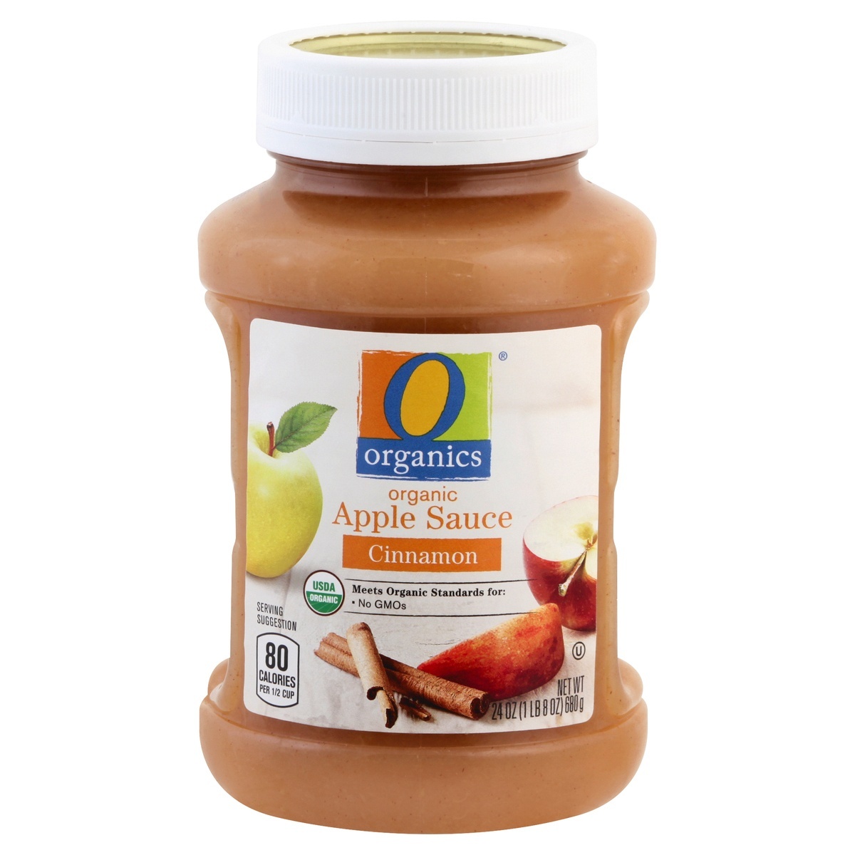 slide 1 of 7, O Organics Organic Apple Sauce Cinnamon, 24 oz