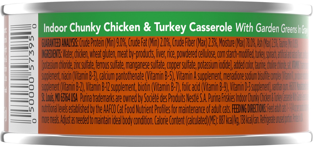 slide 7 of 7, Friskies Purina Friskies Indoor Gravy Wet Cat Food, Indoor Chunky Chicken & Turkey Casserole In Gravy - 5.5 oz. Can, 5.5 oz