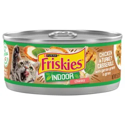 Purina Friskies Indoor Gravy Wet Cat Food, Indoor Chunky Chicken & Turkey Casserole In Gravy