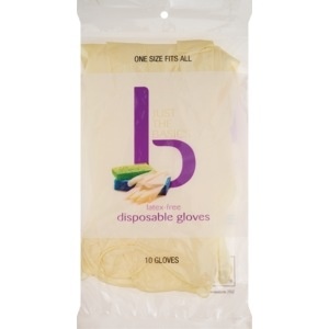 slide 1 of 1, Just the Basics Latex-Free Disposable Gloves One Size Fits All, 10 ct