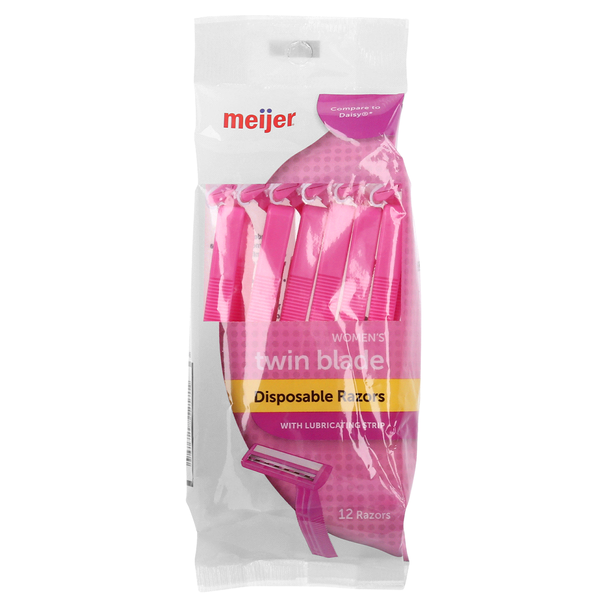 slide 1 of 2, Meijer Women's Twin Blade Disposable Razor, 12 ct