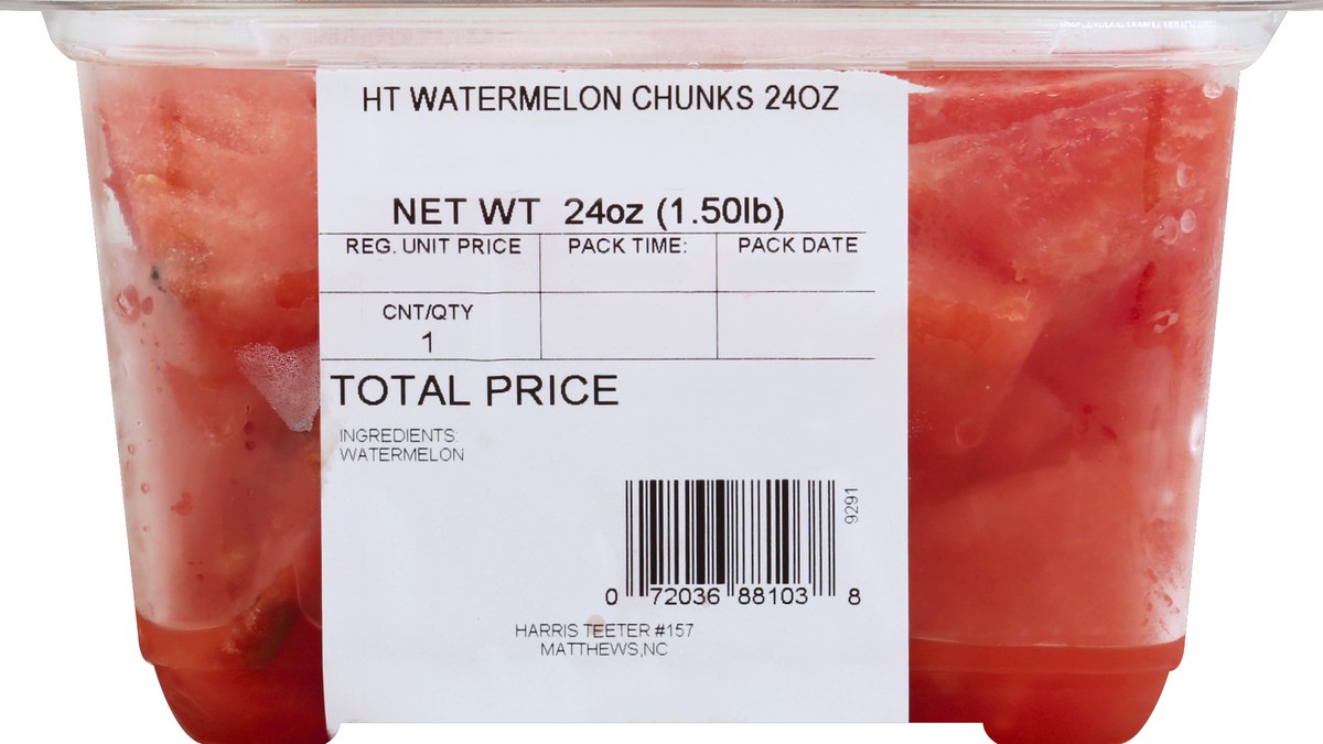 slide 2 of 4, Harris Teeter Farmers Market Watermelon Chunks, 24 oz