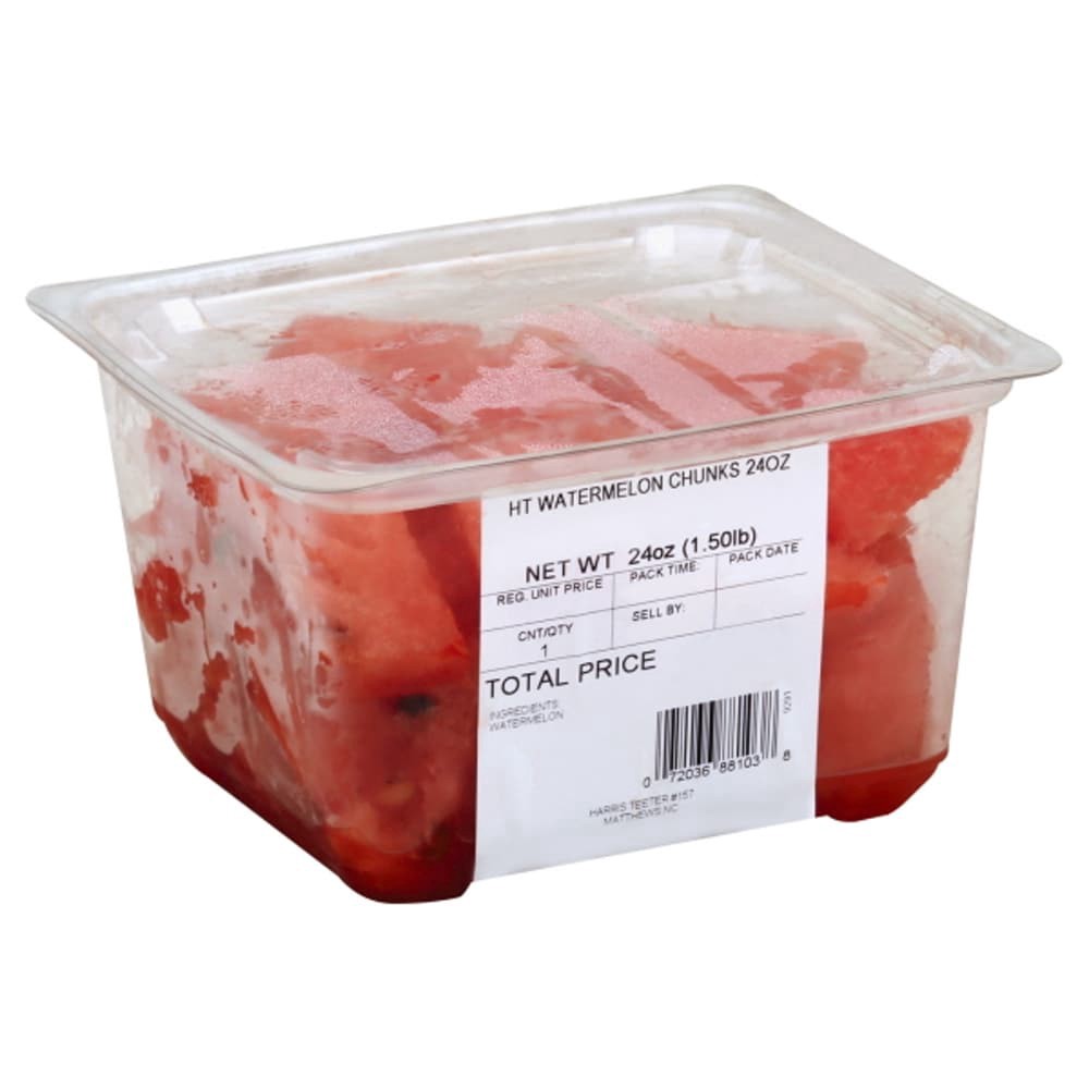 slide 1 of 4, Harris Teeter Farmers Market Watermelon Chunks, 24 oz