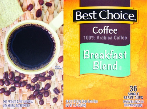 slide 1 of 1, Best Choice Breakfast Blend Single Serve Coffee - 36 ct, 36 ct