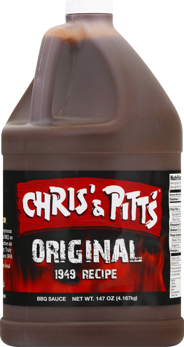 slide 1 of 13, Chris' & Pitt's BBQ Sauce Original, 147 oz