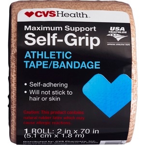 slide 1 of 1, CVS Health Maximum Support Self Grip Athletic Bandage, 2in. X 70in., Beige, 1 ct