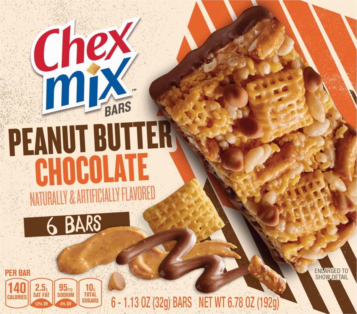 slide 10 of 13, Chex Mix Peanut Butter Chocolate Treat Bar, 6 Bars, 6 ct