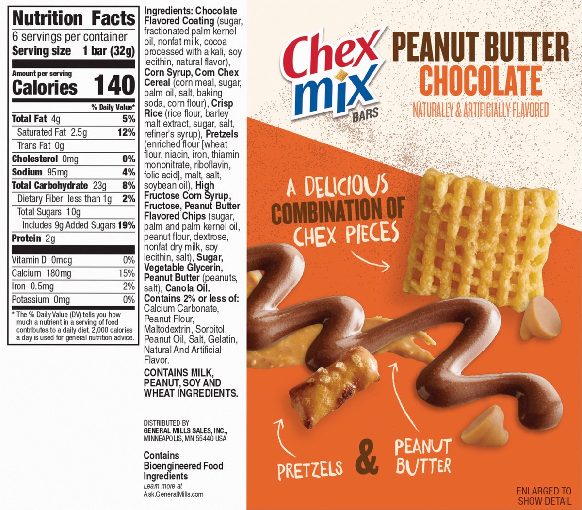 slide 6 of 13, Chex Mix Peanut Butter Chocolate Treat Bar, 6 Bars, 6 ct