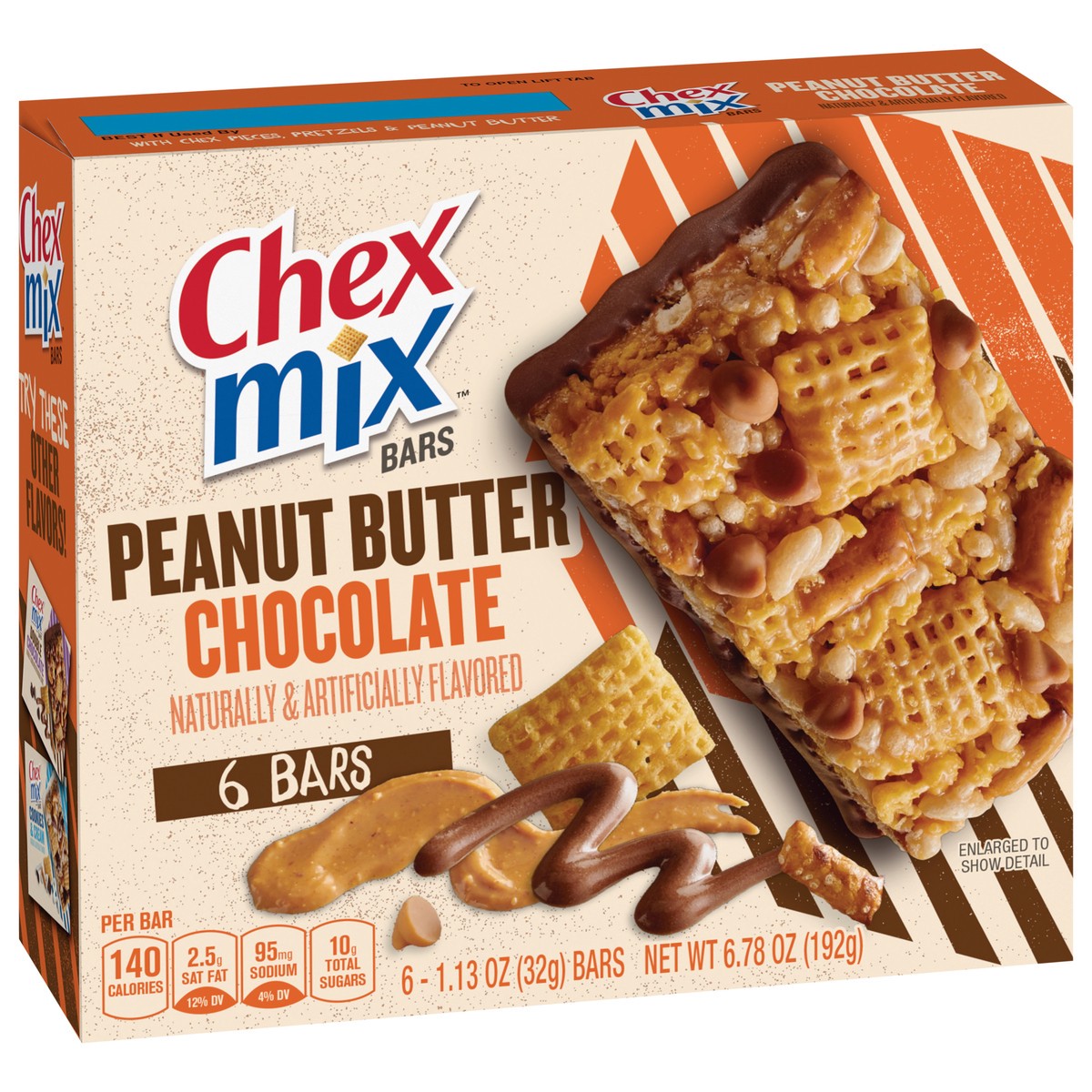 slide 12 of 13, Chex Mix Peanut Butter Chocolate Treat Bar, 6 Bars, 6 ct