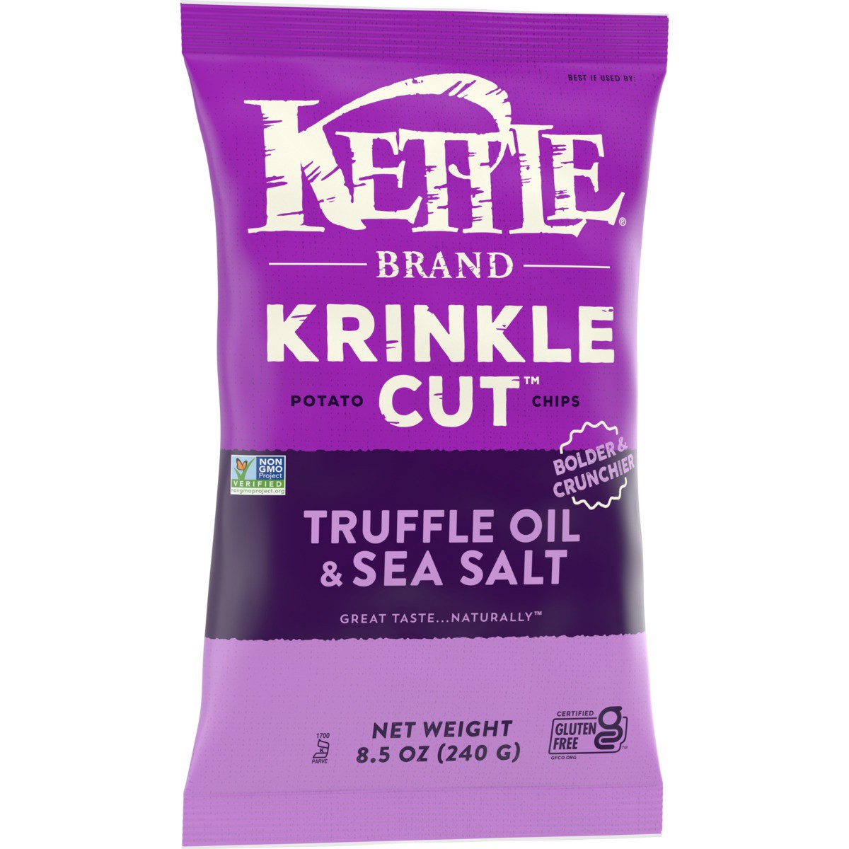 slide 2 of 9, Kettle Brand Potato Chips, Krinkle Cut, Truffle Oil and Sea Salt Kettle Chips, 8.5 Oz, 8.5 oz