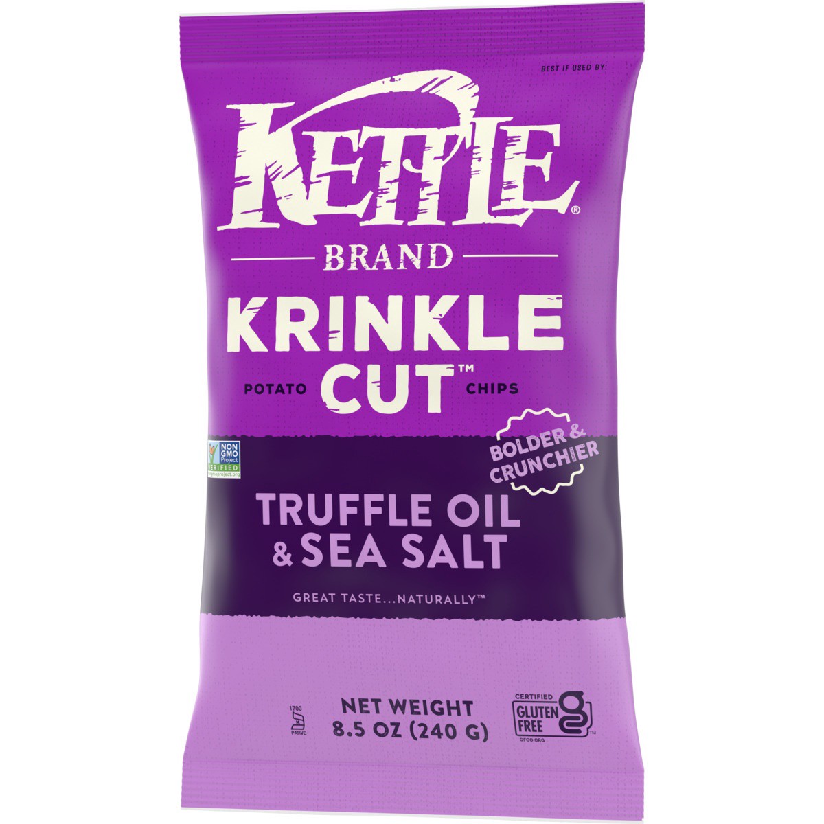 slide 3 of 9, Kettle Brand Potato Chips, Krinkle Cut, Truffle Oil and Sea Salt Kettle Chips, 8.5 Oz, 8.5 oz