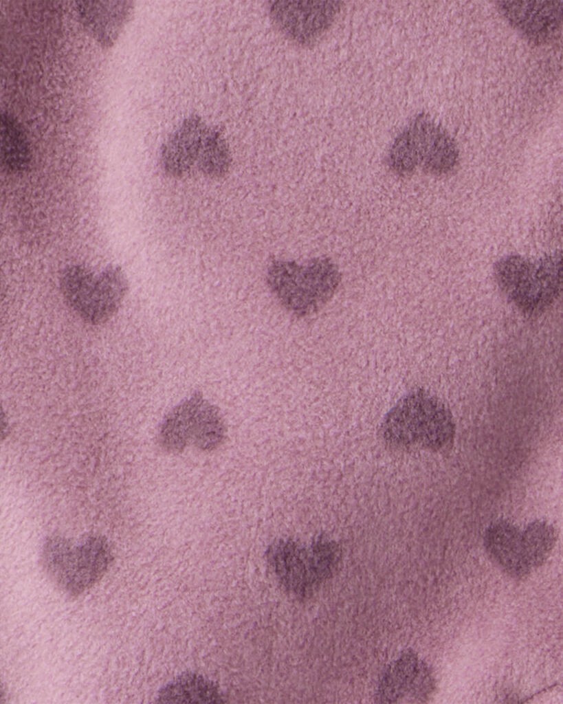 slide 3 of 3, Carter's Baby Girl Heart Print DreamPlush Long-Sleeve Snug Fit Sleep & Play Pajamas - Purple Purple 9M, 1 ct
