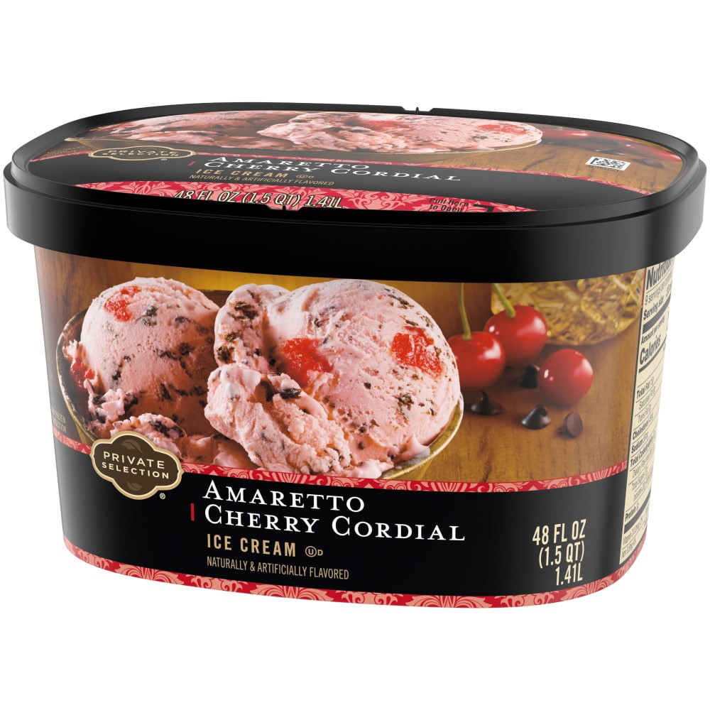 slide 4 of 6, Private Selection Amaretto Cherry Cordial Ice Cream, 48 fl oz