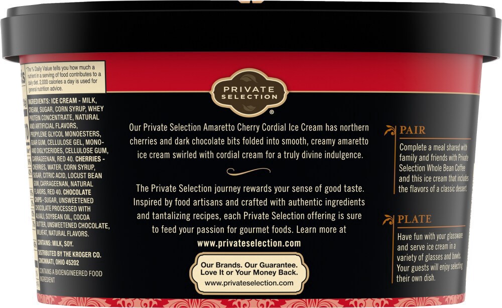 slide 3 of 6, Private Selection Amaretto Cherry Cordial Ice Cream, 48 fl oz