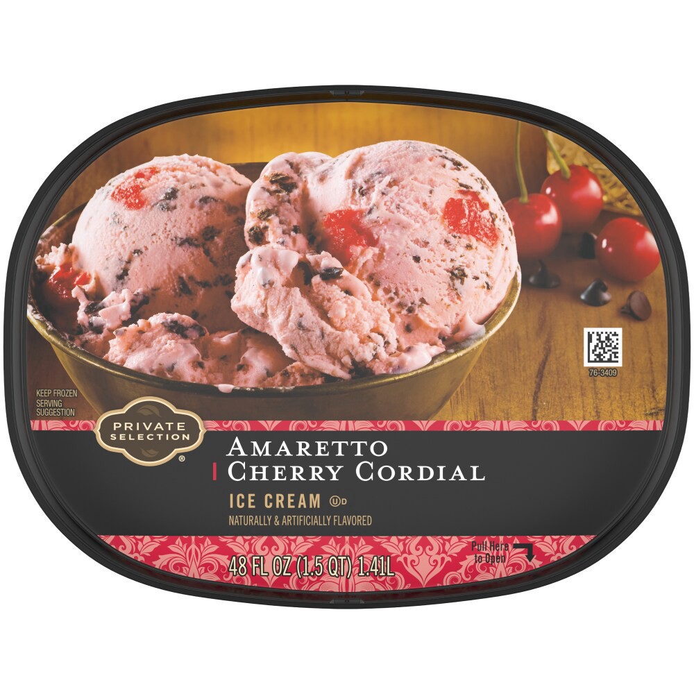 slide 6 of 6, Private Selection Amaretto Cherry Cordial Ice Cream, 48 fl oz