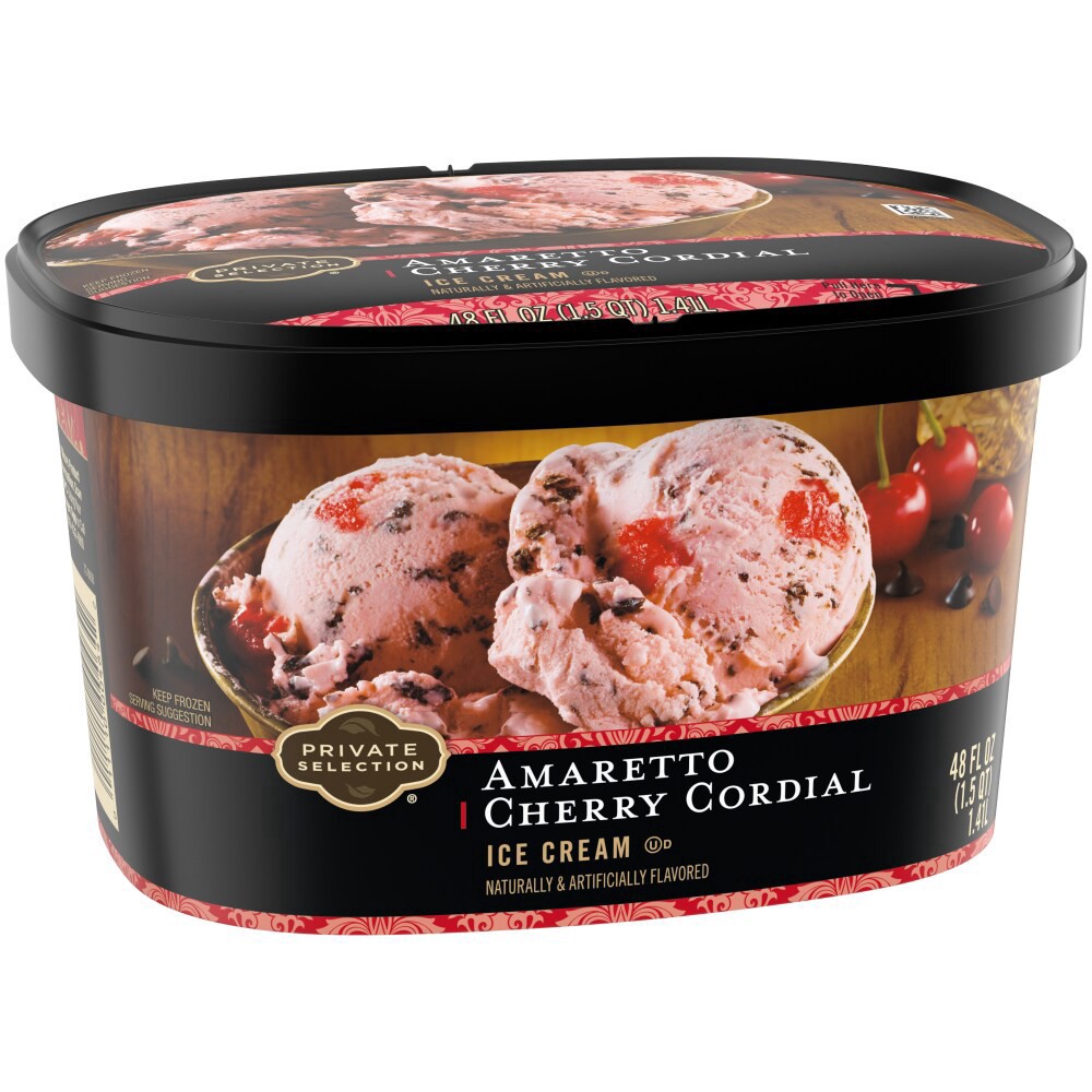 slide 2 of 6, Private Selection Amaretto Cherry Cordial Ice Cream, 48 fl oz
