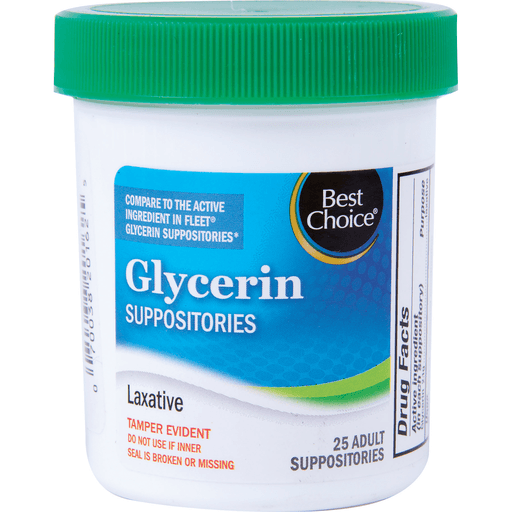 slide 1 of 1, Best Choice Glycerin Suppositories, 25 ct