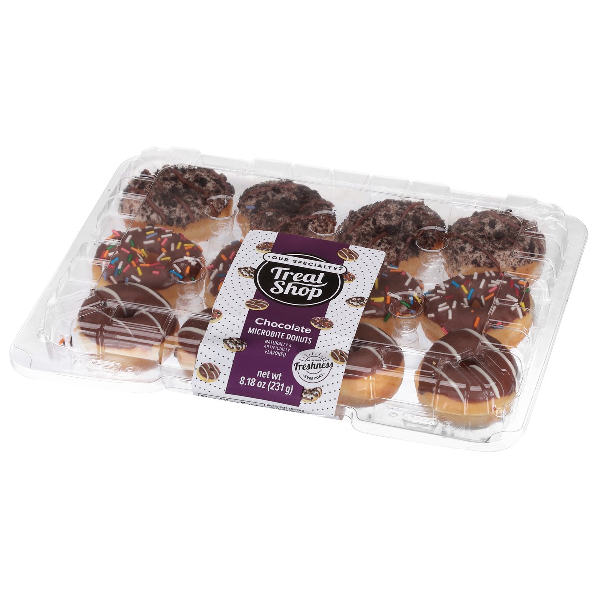 slide 3 of 4, Our Specialty Treat Shop Microbite Chocolate Donuts 8.18 oz, 8.18 oz