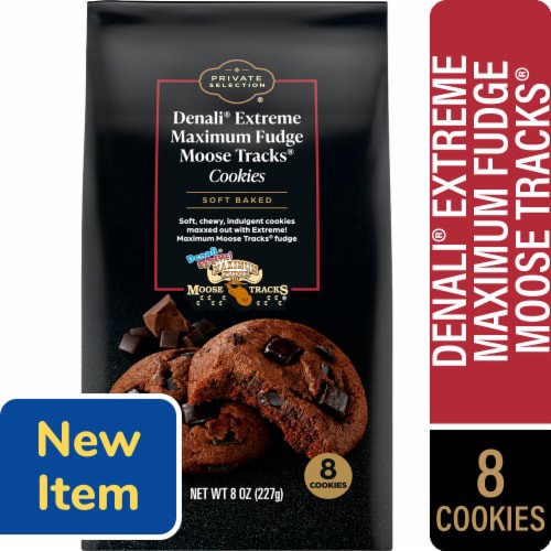 slide 1 of 1, Private Selection® Denali® Extreme Maximum Fudge Moose Tracks® Soft Baked Cookies, 8 ct; 8 oz
