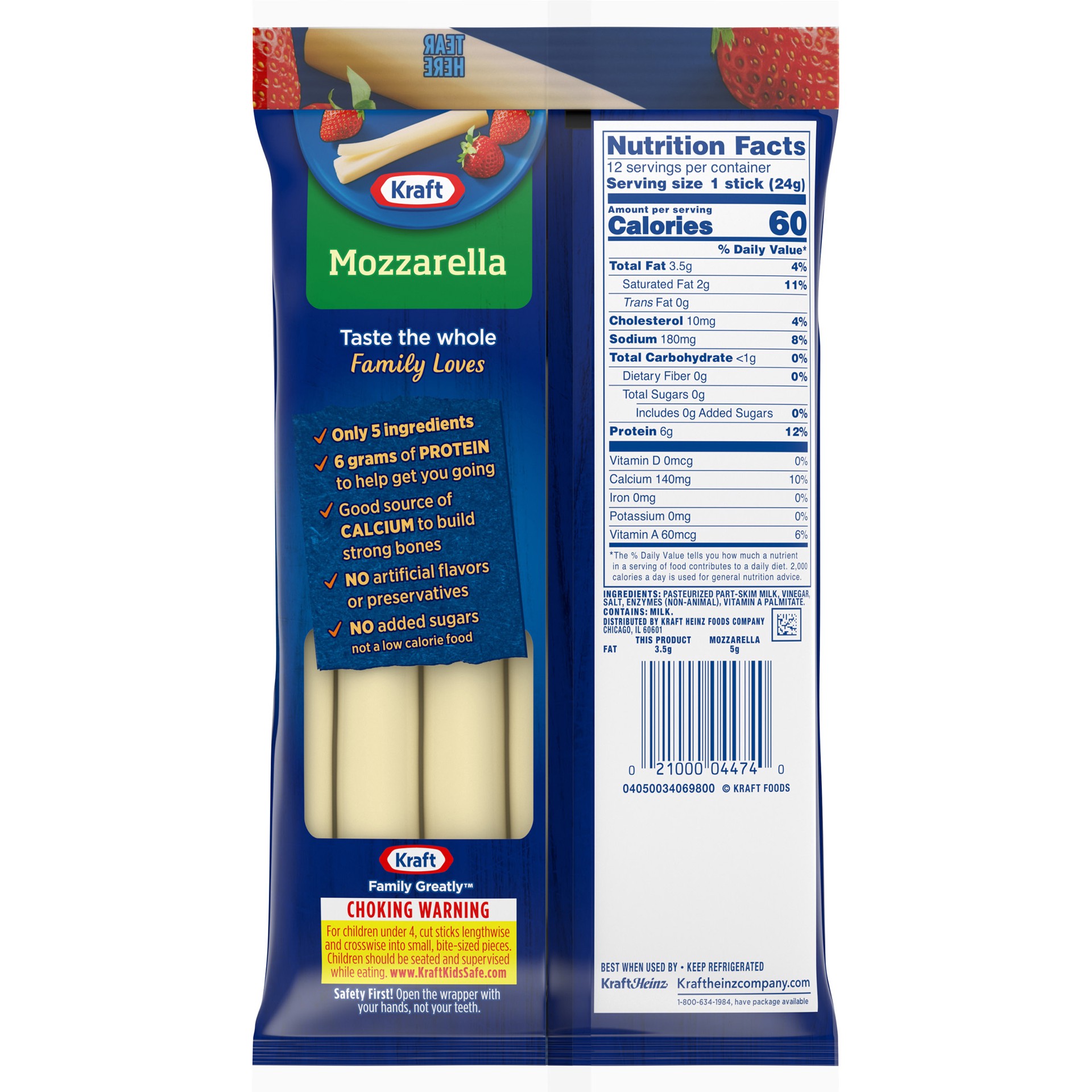 slide 2 of 5, Kraft String Cheese Mozzarella Cheese Snacks with 2% Milk, 12 ct Sticks, 12 ct