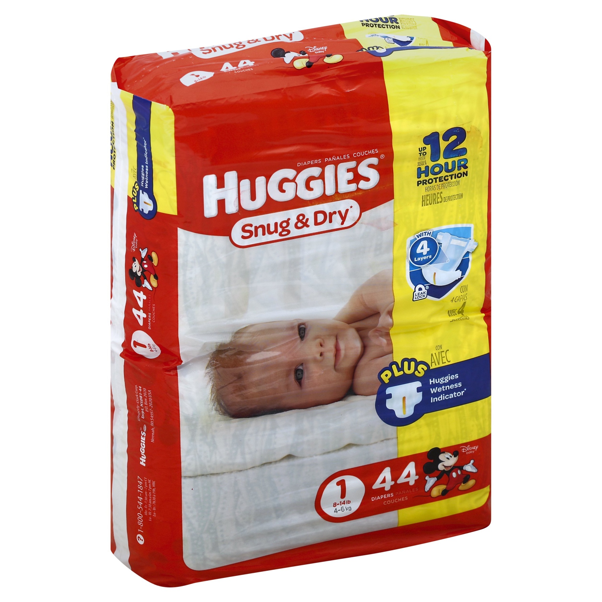 slide 1 of 3, Huggies Snug & Dry Diapers - Size 1, 44 ct