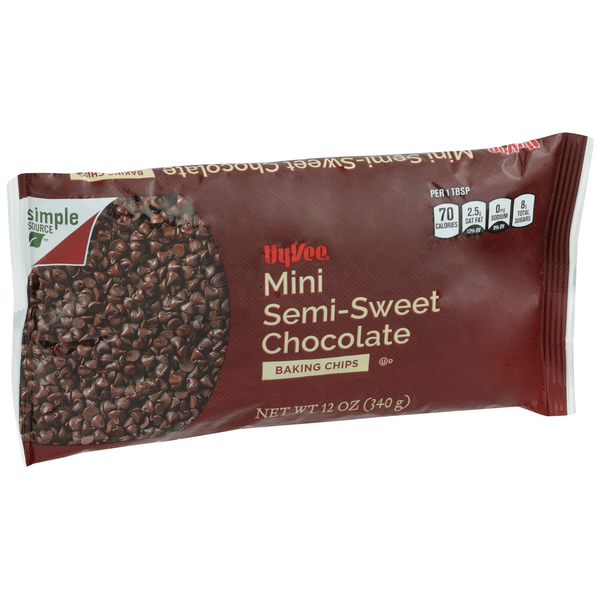 slide 1 of 1, Hy-vee Semi-sweet Chocolate Mini Baking Chips, 12 oz