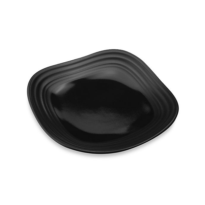 slide 1 of 1, Mikasa Swirl Square Appetizer Plate - Black, 6 in