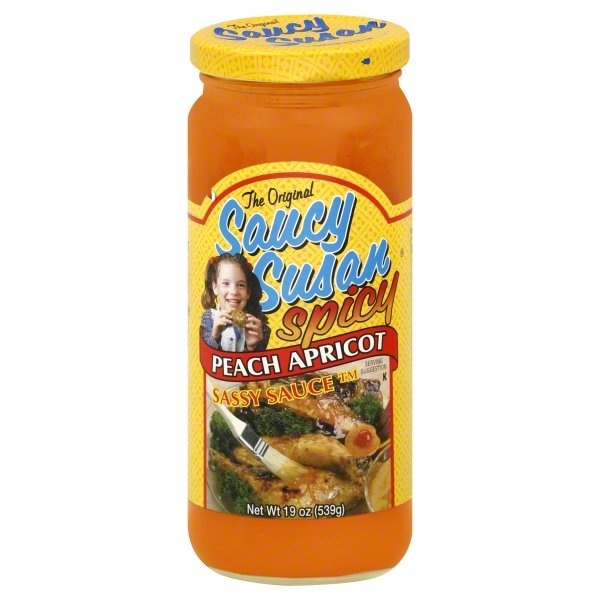 slide 1 of 1, Saucy Susan Spicy Peach Apricot Sassy Sauce, 19 oz