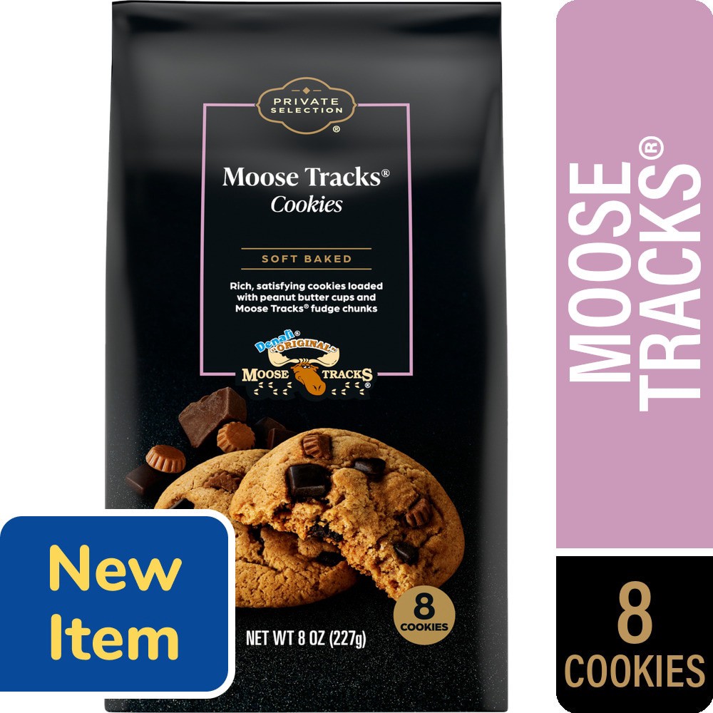 slide 1 of 1, Private Selection® Moose Tracks® Soft Baked Cookies, 8 ct; 8 oz