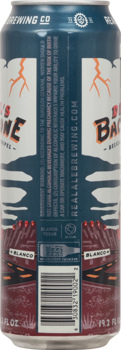 slide 10 of 10, Real Ale Brewing Co Belgian Style Tripel Devil's Backbone Beer 19.2 fl oz Can, 19.2 fl oz