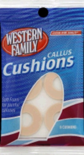 slide 1 of 1, Western Family Callus Cushions, 6 ct