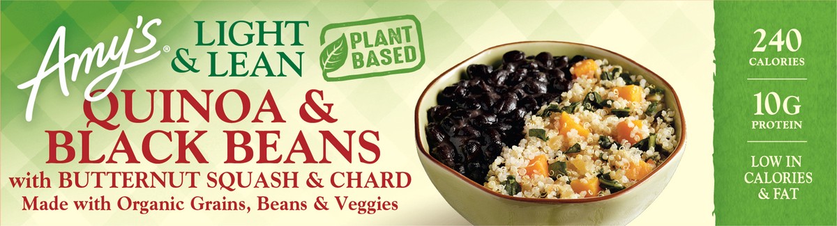 slide 2 of 7, Amy's Light & Lean Quinoa Black Beans with Butternut Squash & Chard, 8 oz