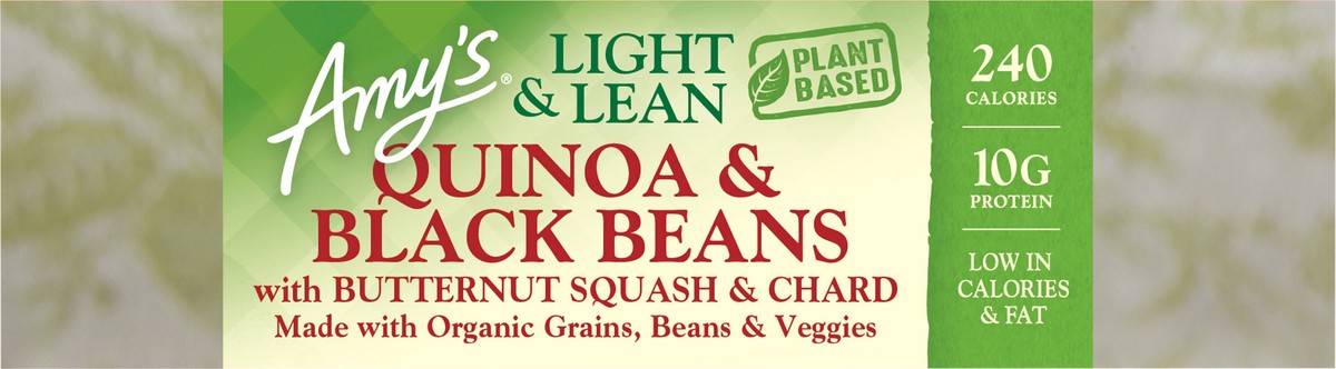 slide 7 of 7, Amy's Light & Lean Quinoa Black Beans with Butternut Squash & Chard, 8 oz