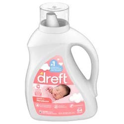 Dreft Stage 1 Newborn Baby Liquid Laundry Detergent, Gentle on Sensitive Skin, HE Compatible, 64 loads
