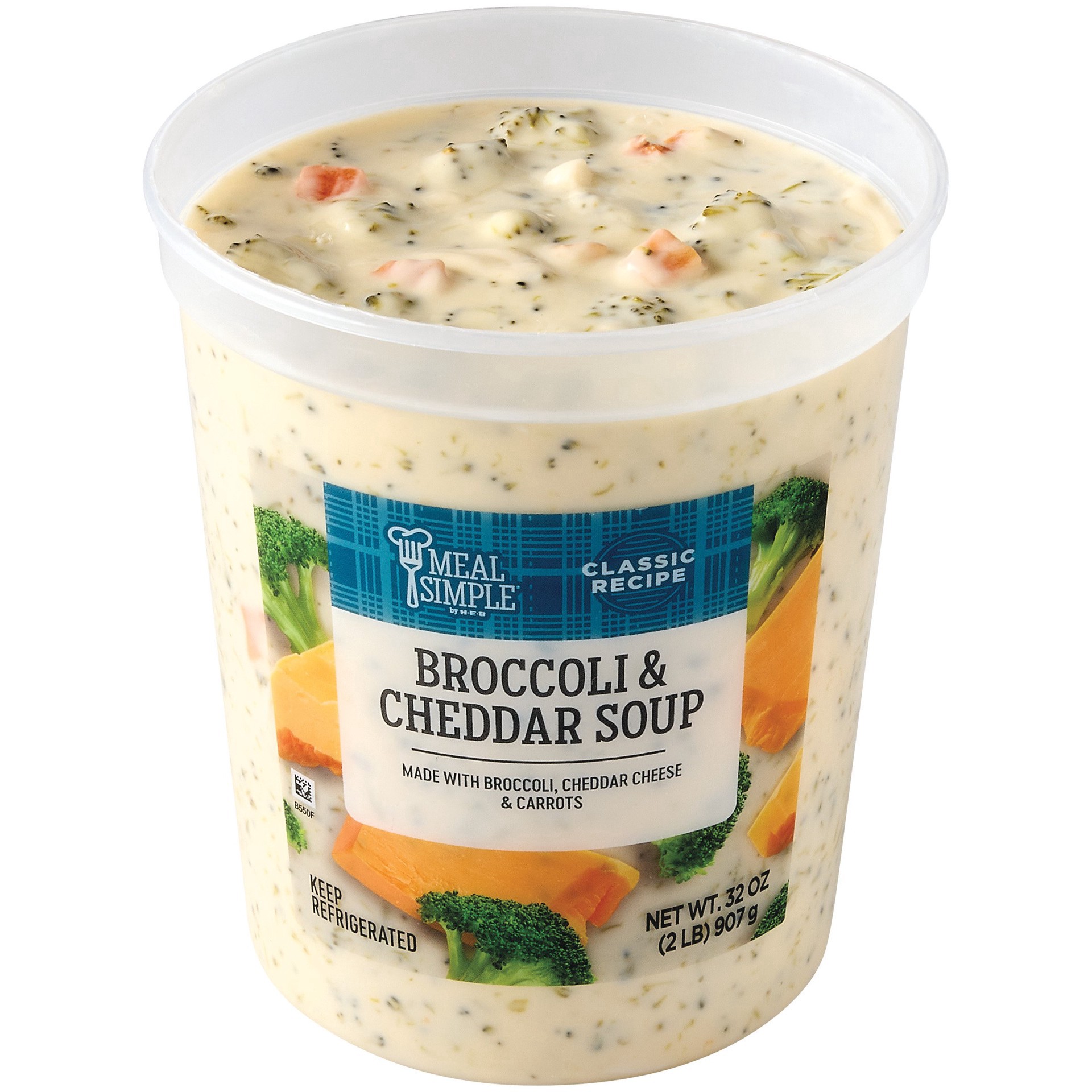 slide 1 of 1, Meal Simple by H-E-B Broccoli Cheddar Soup - Family Size, 32 oz
