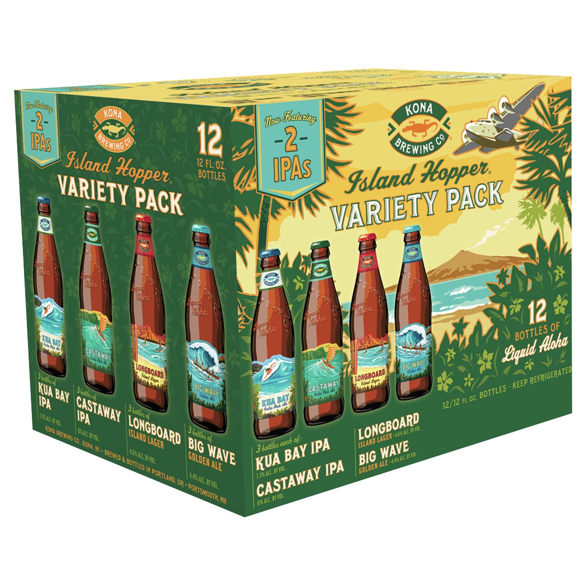 slide 1 of 4, Kona Brewing Co. Island Hopper Variety Pack, 144.0 fl oz