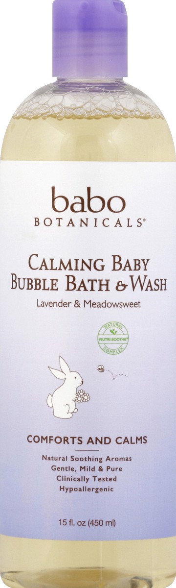 slide 1 of 2, babo Botanicals Baby Bubble Bath & Wash 15 oz, 15 oz