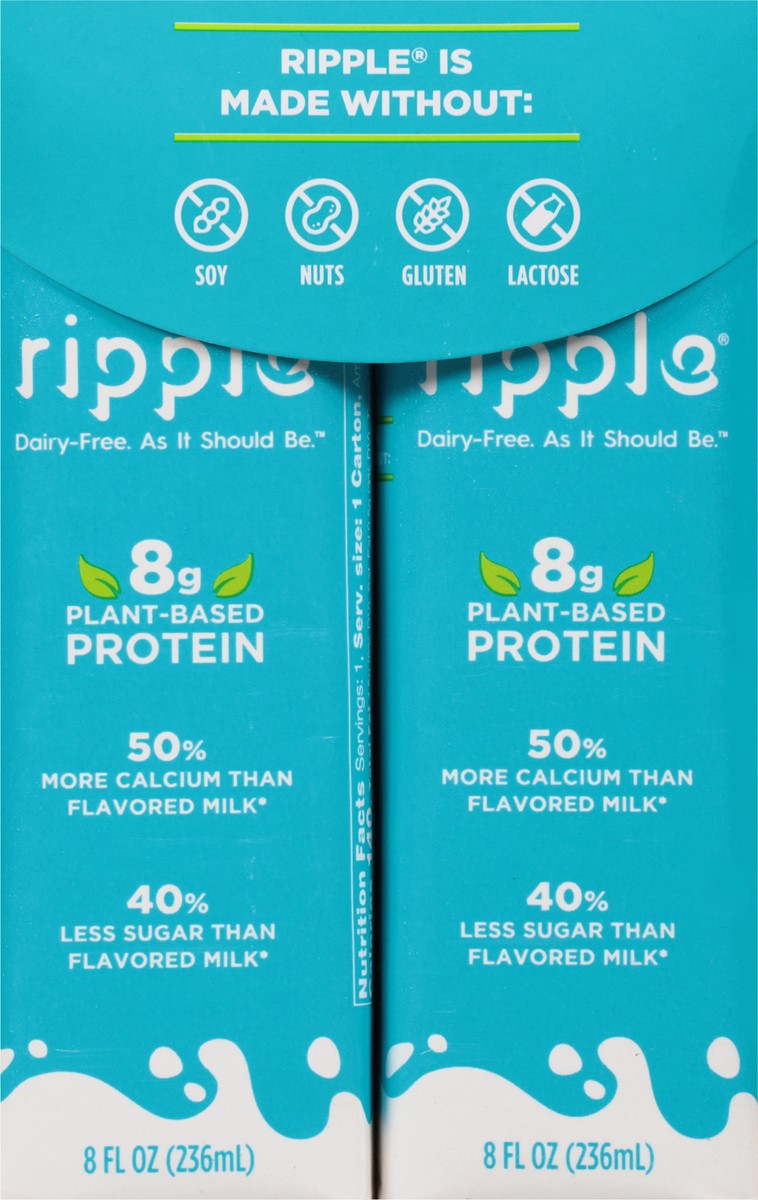 slide 3 of 9, Ripple Dairy-Free Vanilla Milk 4 - 8 fl oz Cartons, 4 ct