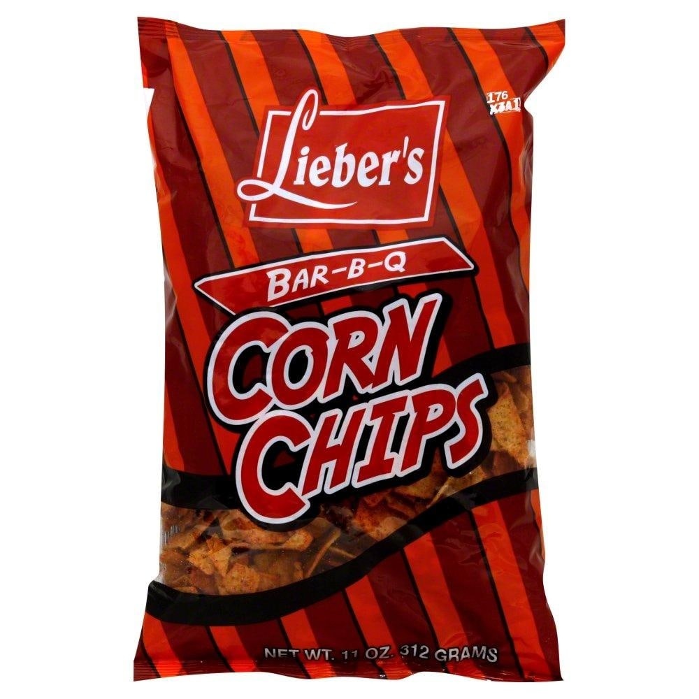 slide 1 of 1, Lieber's Barbecue Corn Chips, 11 oz