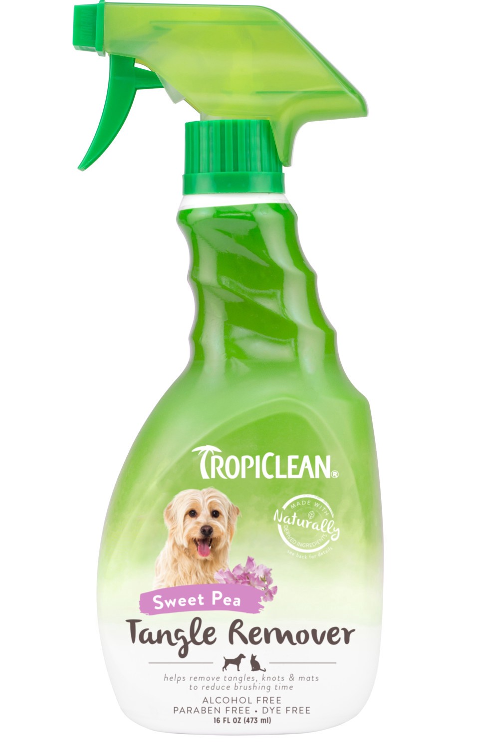 slide 1 of 10, TropiClean Sweet Pea Tangle Remover Spray for Pets, 16oz, 16 fl oz