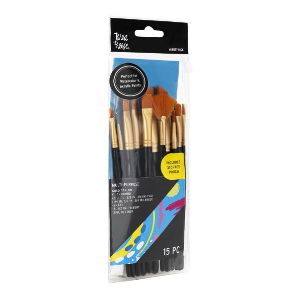 slide 6 of 8, Brea Reese 15-Piece Variety Paintbrush Set, Black, 1 ct