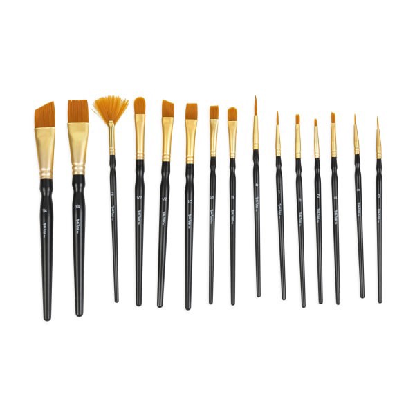 slide 2 of 8, Brea Reese 15-Piece Variety Paintbrush Set, Black, 1 ct