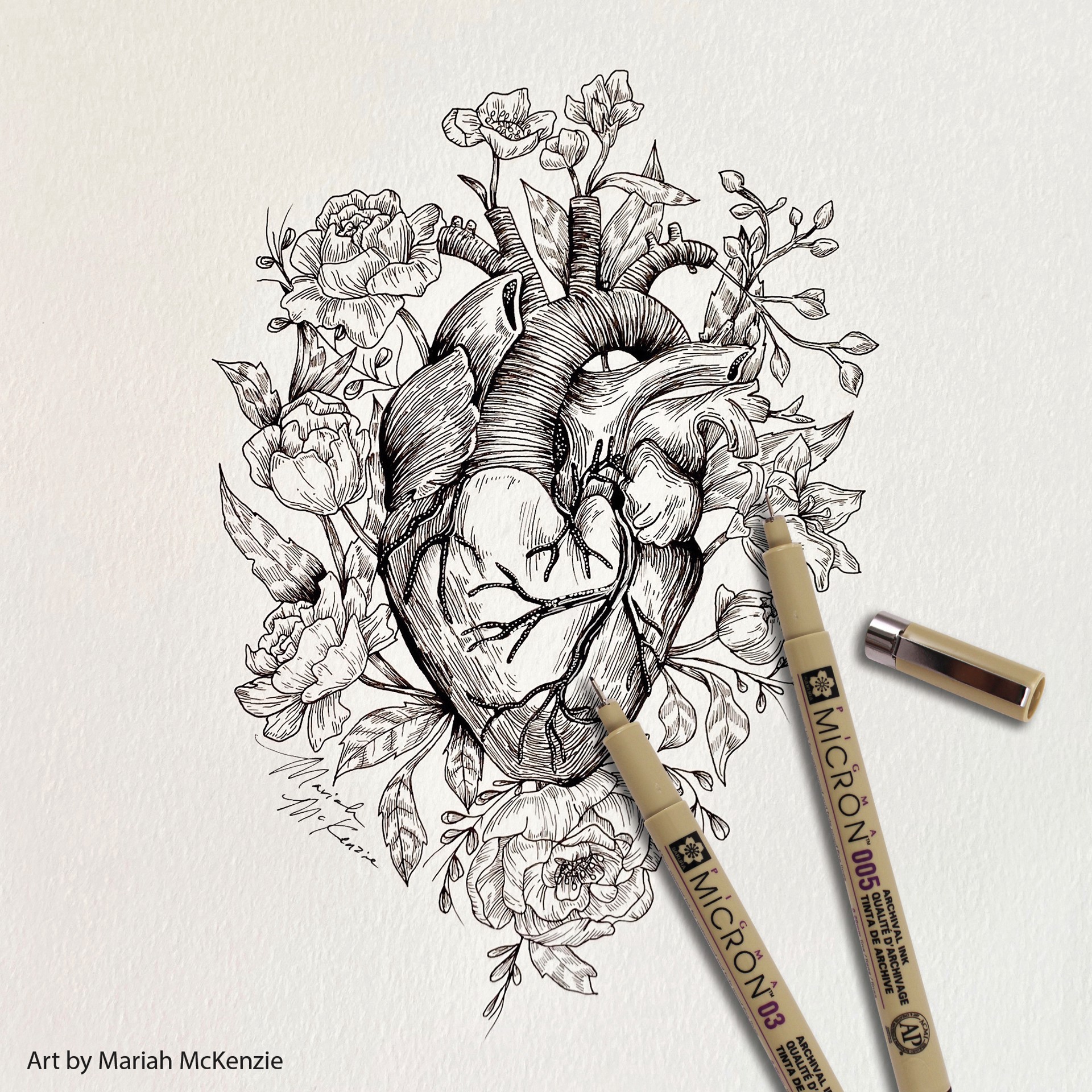 slide 5 of 5, Sakura Pigma Micron Sepia & Black Extra Fine Pen Set, includes 0.15 mm and 0.2 mm