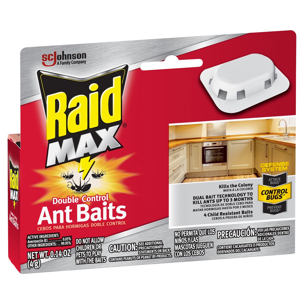 slide 2 of 5, Raid Max Double Control Ant Baits, 0.14 oz, 4 ct, 0.14 oz