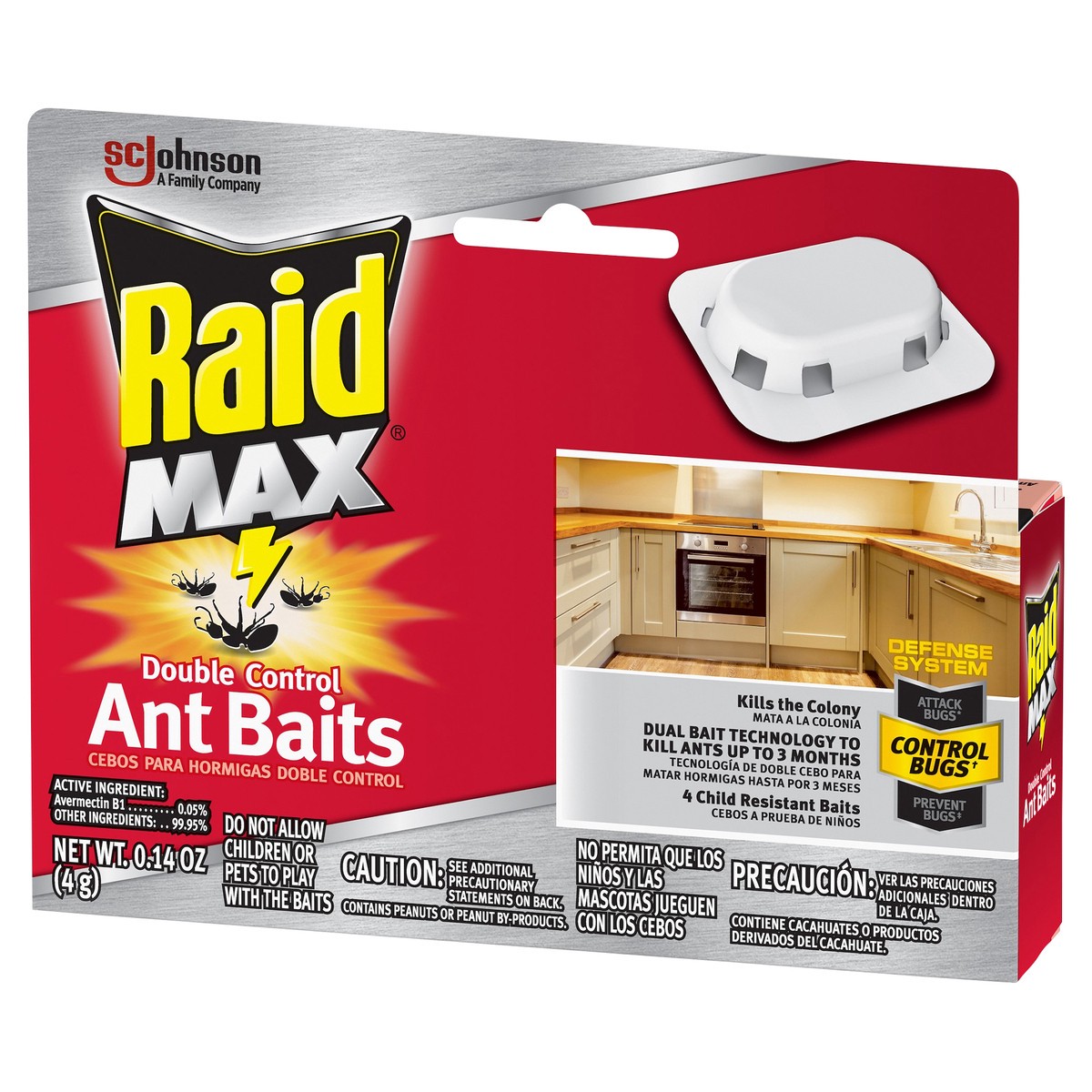 slide 3 of 5, Raid Max Double Control Ant Baits, 0.14 oz, 4 ct, 0.14 oz