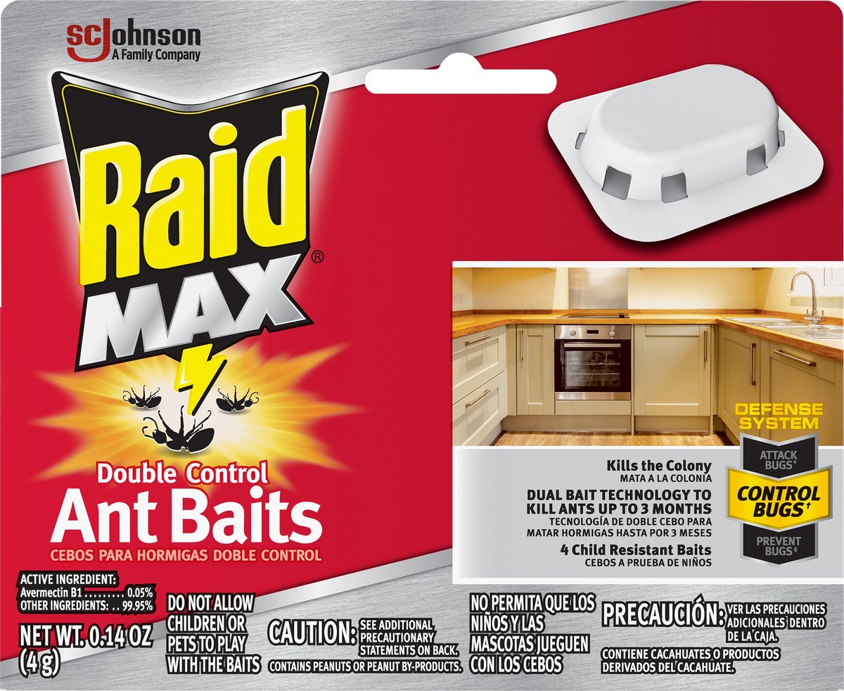 slide 1 of 5, Raid Max Double Control Ant Baits, 0.14 oz, 4 ct, 0.14 oz