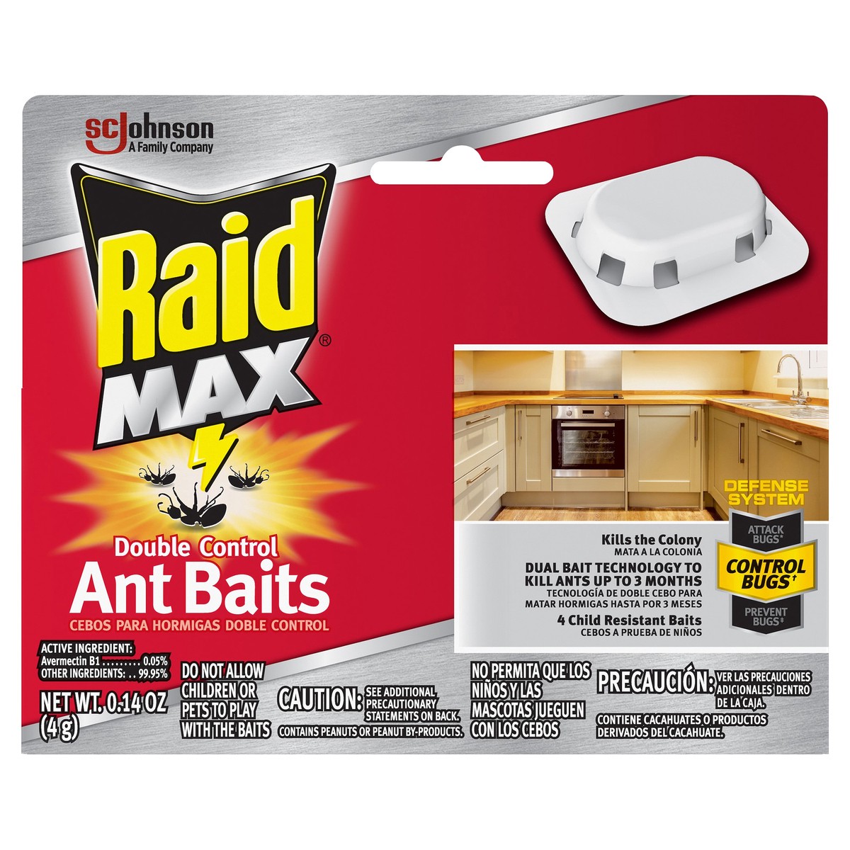 slide 1 of 5, Raid Max Double Control Ant Baits, 0.14 oz, 4 ct, 0.14 oz